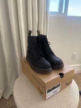 Dr. Martens 1460 Greasy Leather 8-Eye Lace Up Boots